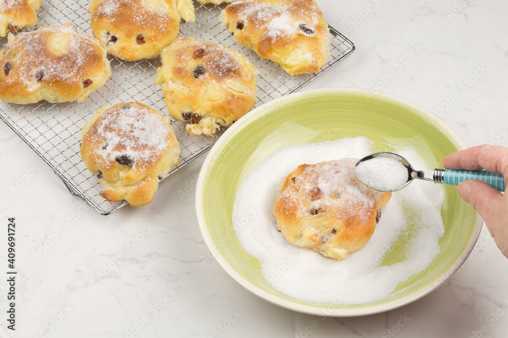 Yeast pastries with apple and raisins series image 07 Yeast pastries with apple and raisins series image 07