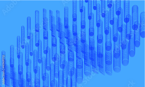 Abstract polka dots on wave. waving polka dots. Gradient background. Vibrance.