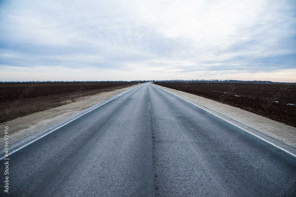 Endless asphalt road