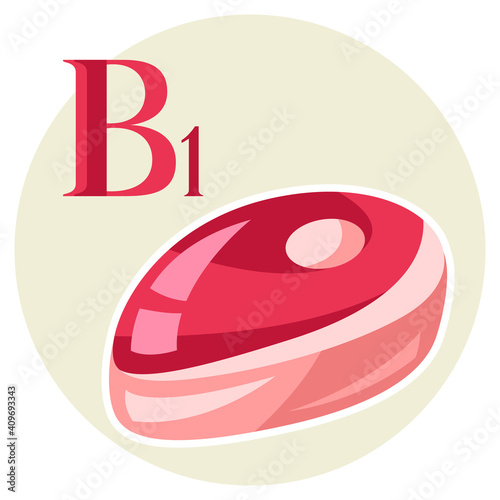 Illustration of stylized beef steak.