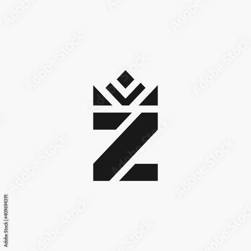 Letter Z Crown Logo Vector Template