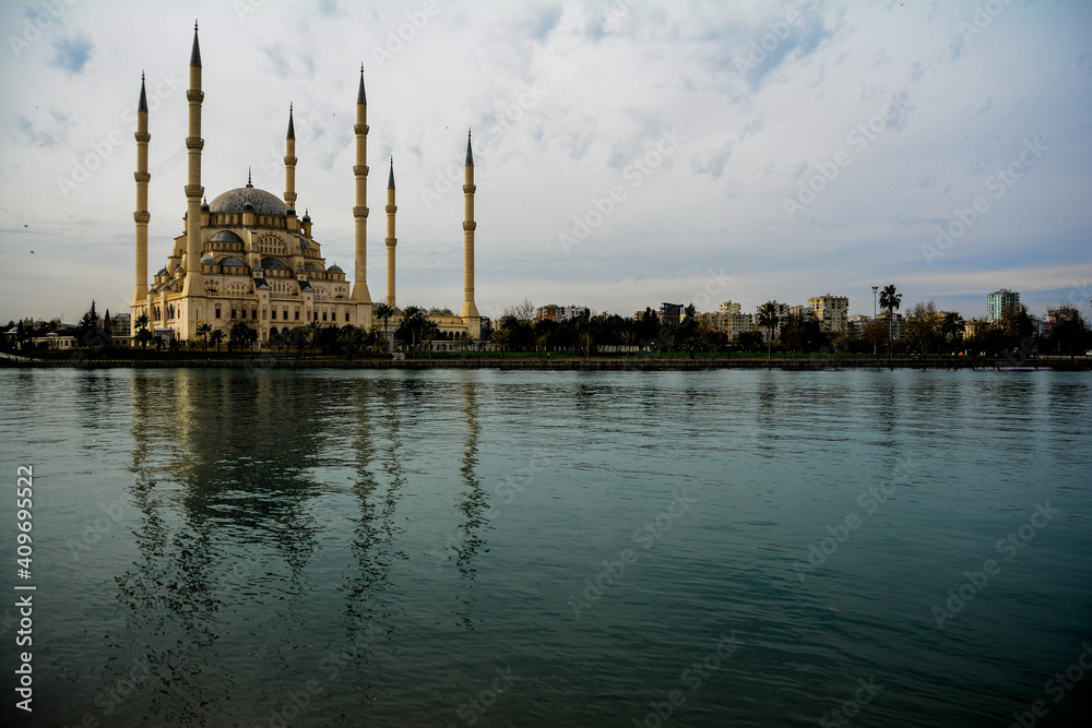 A  reflection of Sabancı mosque in Adana