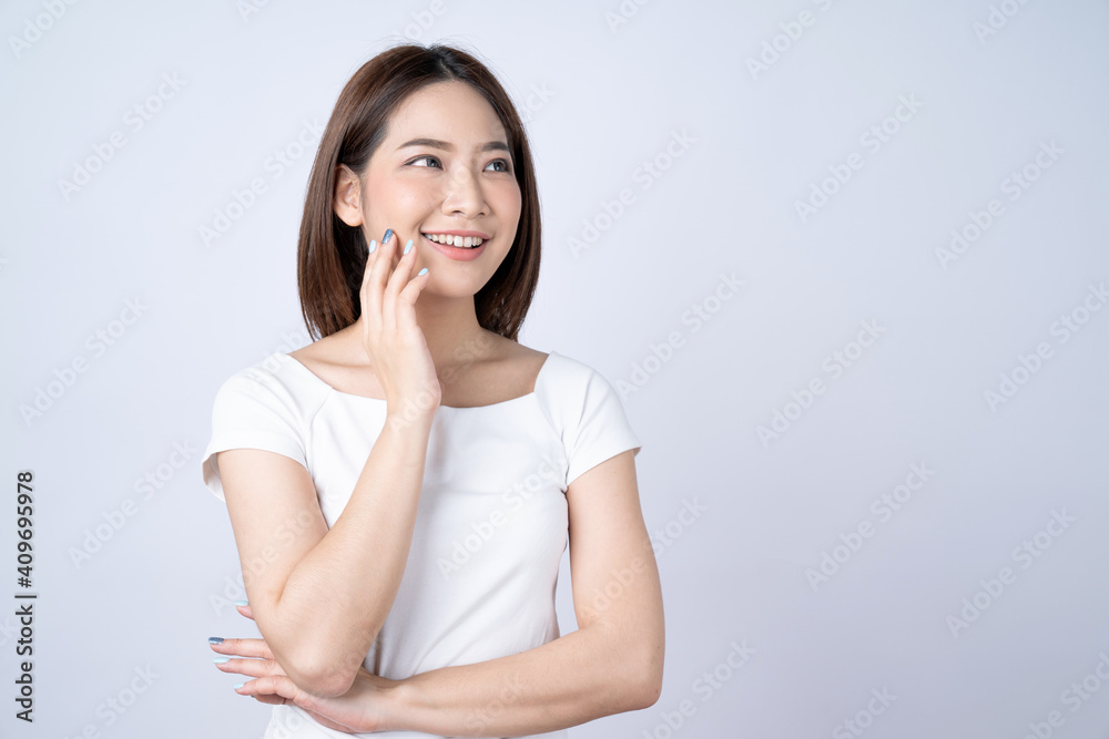 Asian beauty woman isolated on white background, Natural make up, Skincare and wellness. Asian beauty woman isolated on white background, Natural make up, Skincare and wellness.
