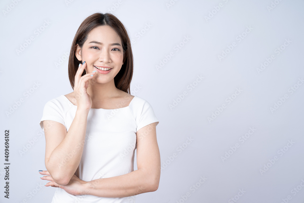 Asian beauty woman isolated on white background, Natural make up, Skincare and wellness. Asian beauty woman isolated on white background, Natural make up, Skincare and wellness.