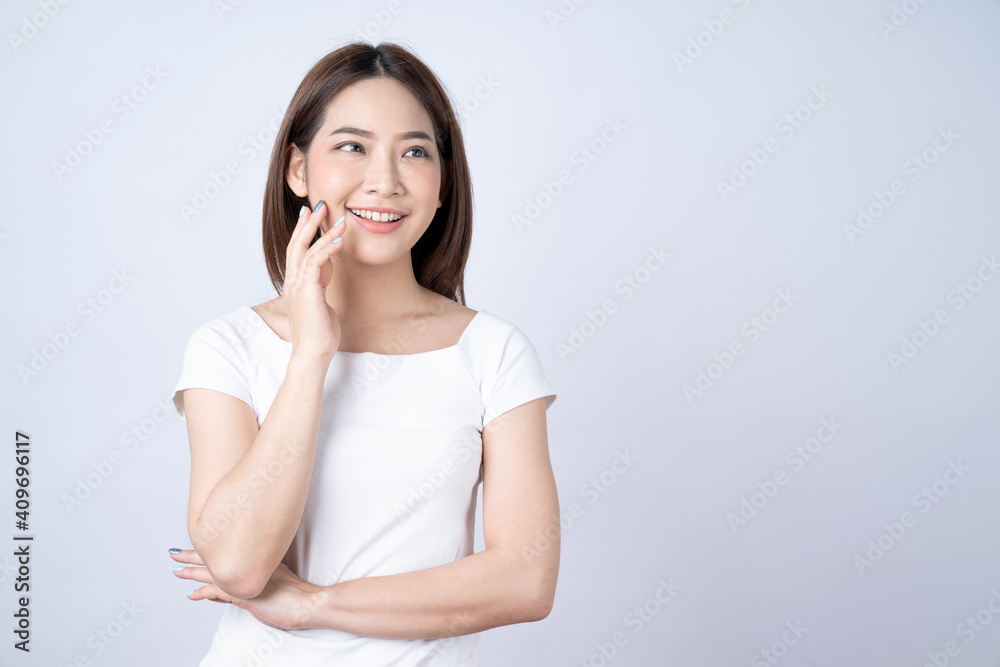 Asian beauty woman isolated on white background, Natural make up, Skincare and wellness. Asian beauty woman isolated on white background, Natural make up, Skincare and wellness.