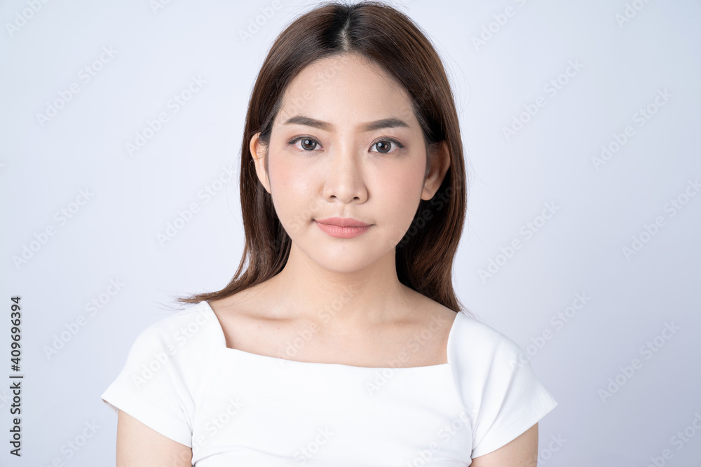 Asian beauty woman isolated on white background, Natural make up, Skincare and wellness. Asian beauty woman isolated on white background, Natural make up, Skincare and wellness.