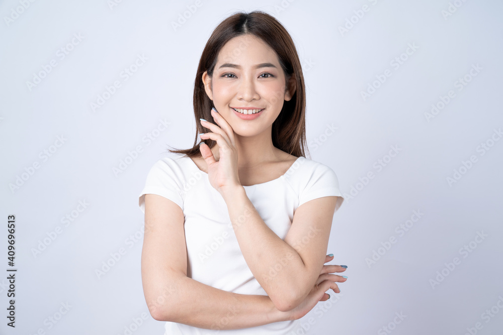 Asian beauty woman isolated on white background, Natural make up, Skincare and wellness. Asian beauty woman isolated on white background, Natural make up, Skincare and wellness.