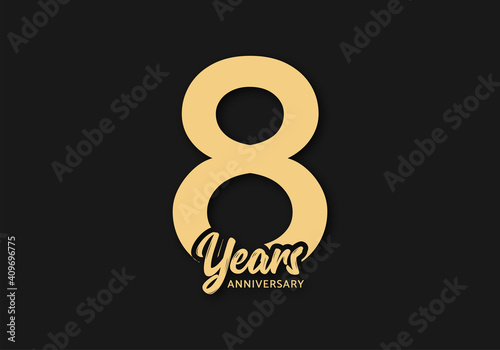 8 years anniversary vector template, 8th birthday logo