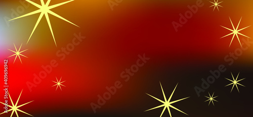 glowing red banner vector with yellow stars vector 