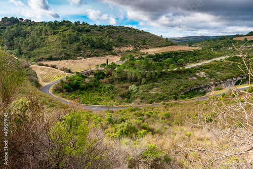 Minerve in the South of France is a beautiful city with historic links to the Cathar. The gorge was carved by the river Cesse and the Brian photo