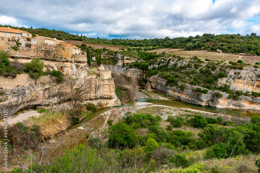 Minerve in the South of France is a beautiful city with historic links to the Cathar. The gorge was carved by the river Cesse and the Brian