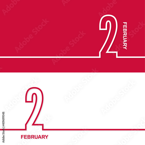 February 2. Set of vector template banners for calendar, event date. photo