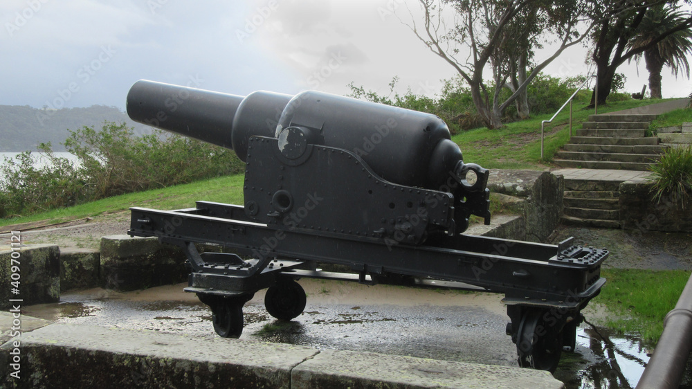 Black Metal Weapon Artillery Gun