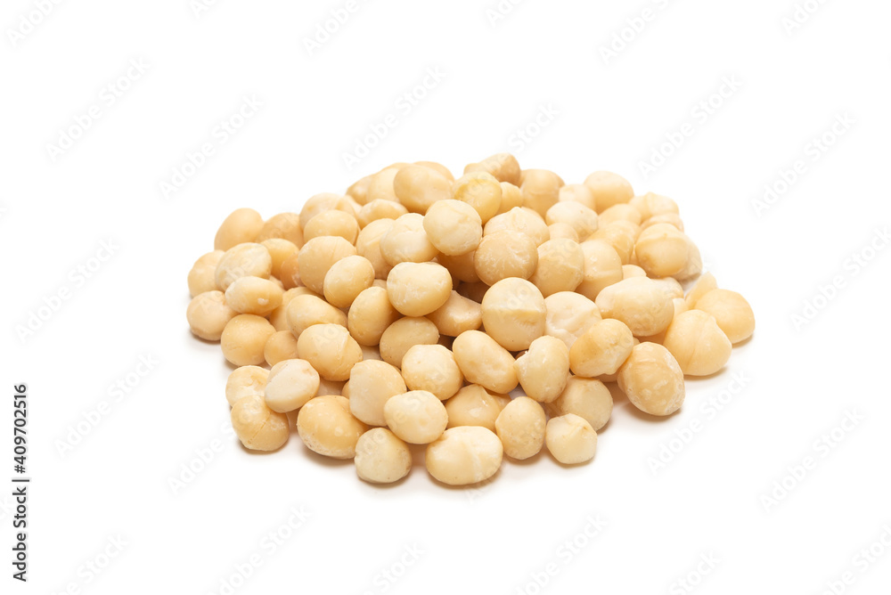 Macadamia nuts isolated on white background. Macadamia nuts isolated on white background.