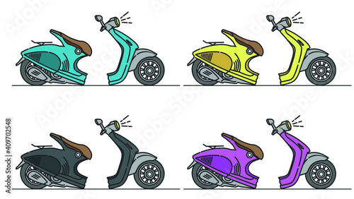 BROKEN MOTORCYCLE ICONS IN HALF photo