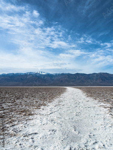 Salt road in the desert.