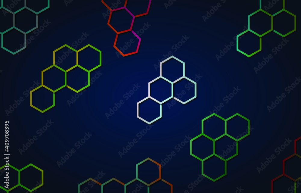 colored hexagons on blue seamless pattern colored hexagons on blue seamless pattern