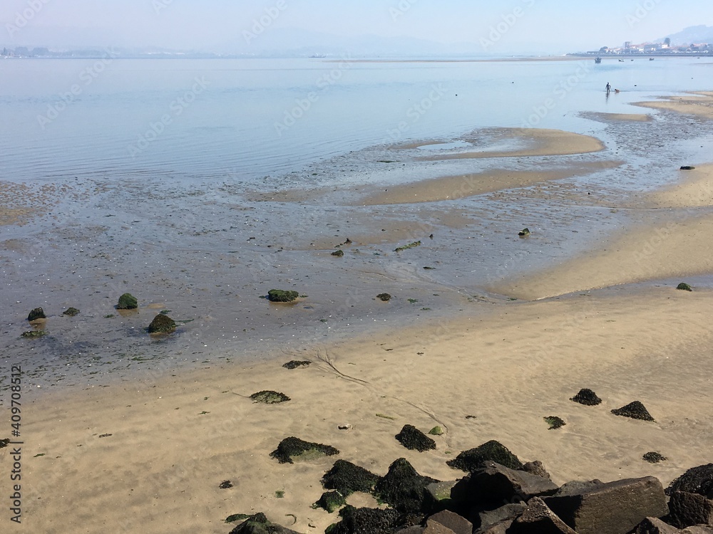 Obraz premium River margin view at Caminha Portugal