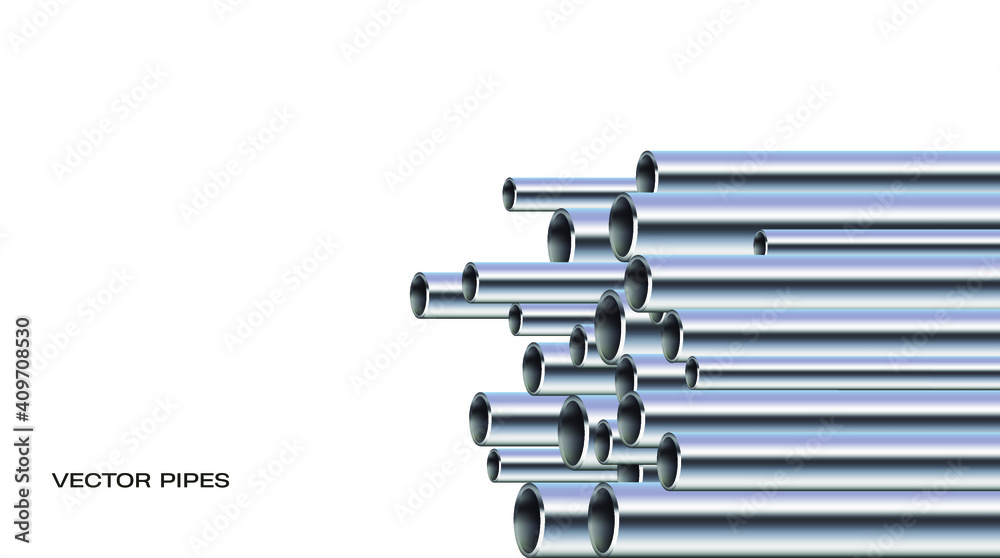 Vector illustration of stack of shiny pipes Vector illustration of stack of shiny pipes