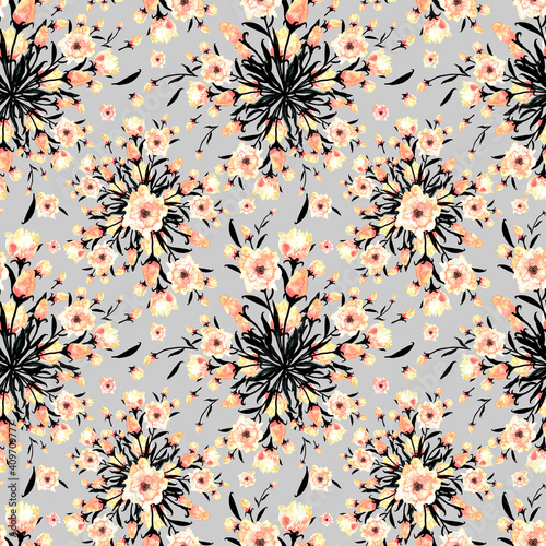 seamless fantasy floral pattern