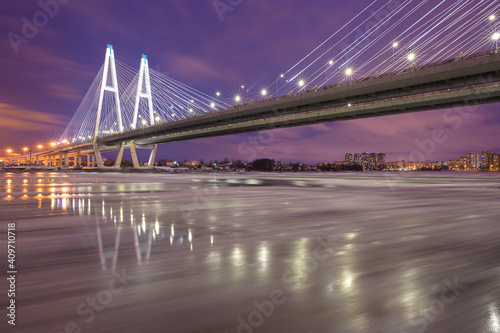 Big Obukhovsky bridge. Saint-Petersburg, Russia.