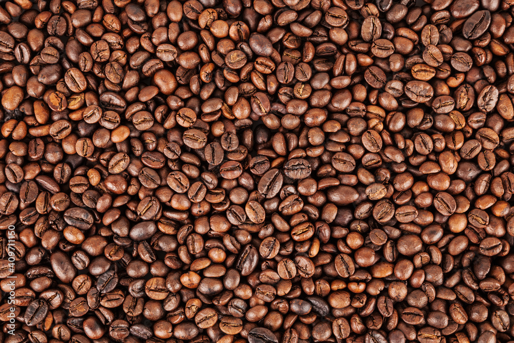 Roasted coffee beans background Roasted coffee beans background