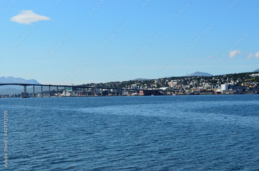 tromsoe city island in summertime