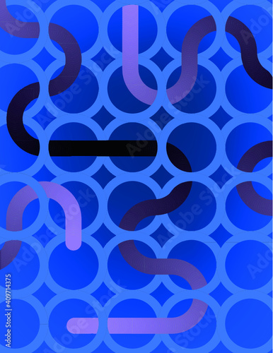 Snake on circles fence. Vibrat gradient mesh.
UP and down.