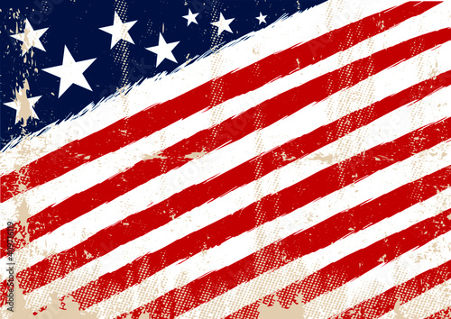 Horizontal american flag with and a texture for your advertising