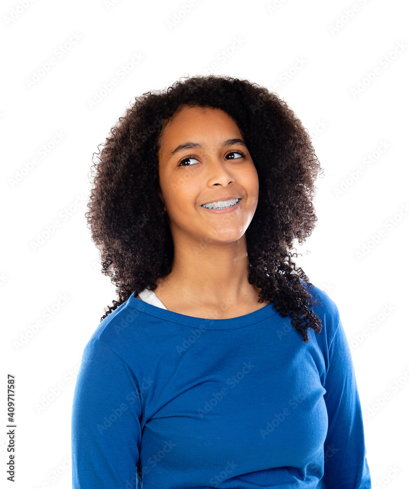 Teenager girl wearing blue sweater Teenager girl wearing blue sweater