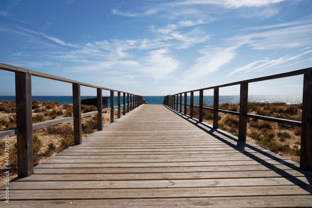 wooden bridge in the sea