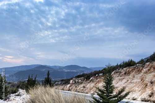 Great landscape of Taurus mountains on a cloudy day