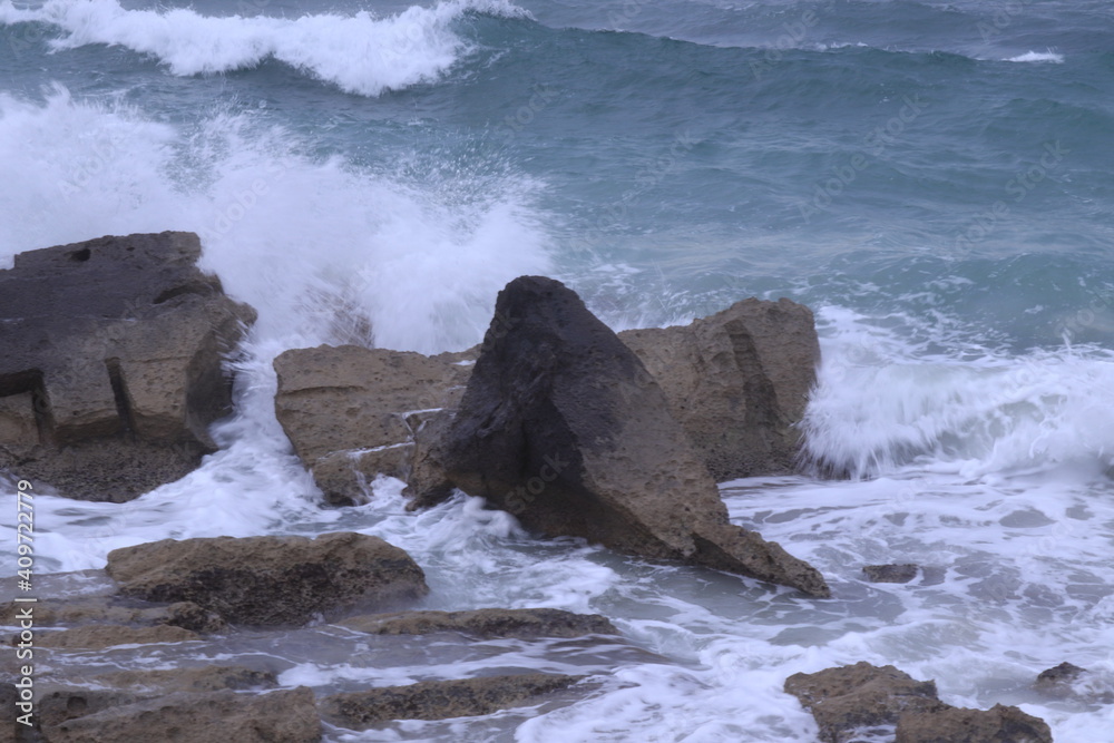 Fototapeta premium Tempestad en playa de Ses Covetes 