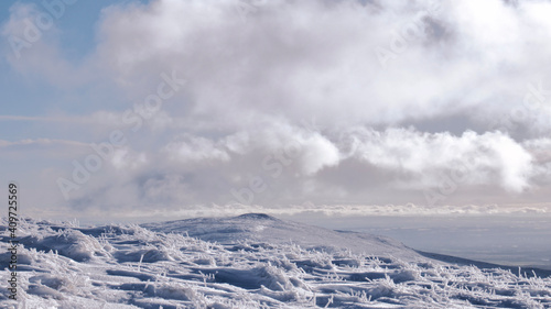 snow covered peak in Ochil Hills Scotland © Jitka