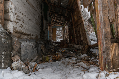 old abandoned building in Russian village © Andrew