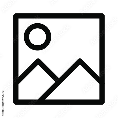 Picture, media. Single icon related to IT, Information Technology, computer, internet, online isolated on a white background EPS Vector