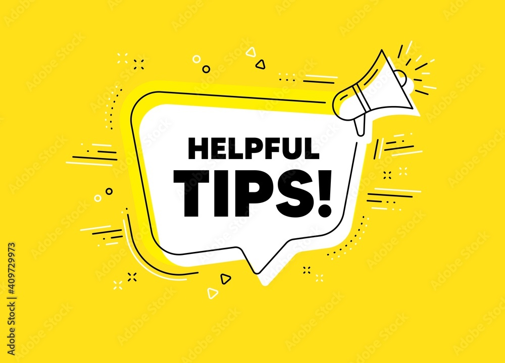 Helpful tips symbol. Megaphone yellow vector banner. Education faq sign. Help assistance. Thought speech bubble with quotes. Helpful tips chat think megaphone message. Vector Helpful tips symbol. Megaphone yellow vector banner. Education faq sign. Help assistance. Thought speech bubble with quotes. Helpful tips chat think megaphone message. Vector