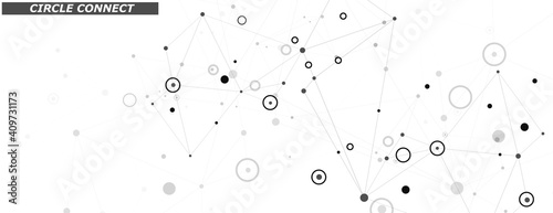 Abstract digital connection for concept design. World communication concept. White background. Abstract modern graphic element