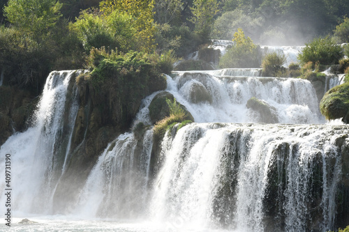 Krka National Park in Croatia. A beautiful park filled with waterfalls and lakes. 