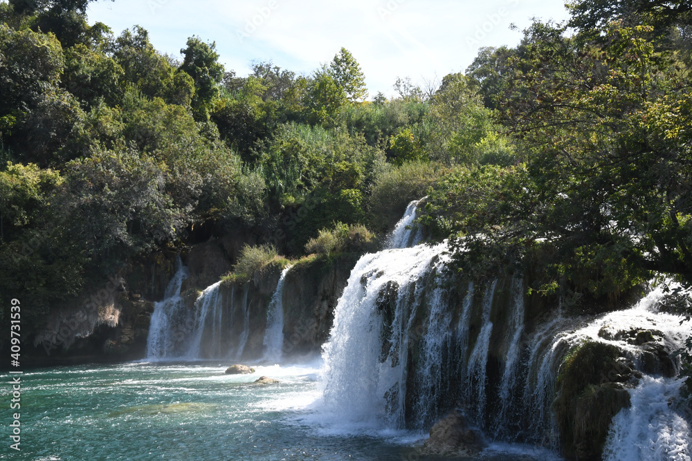 Krka National Park in Croatia. A beautiful park filled with waterfalls and lakes. 