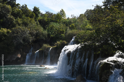 Krka National Park in Croatia. A beautiful park filled with waterfalls and lakes. 