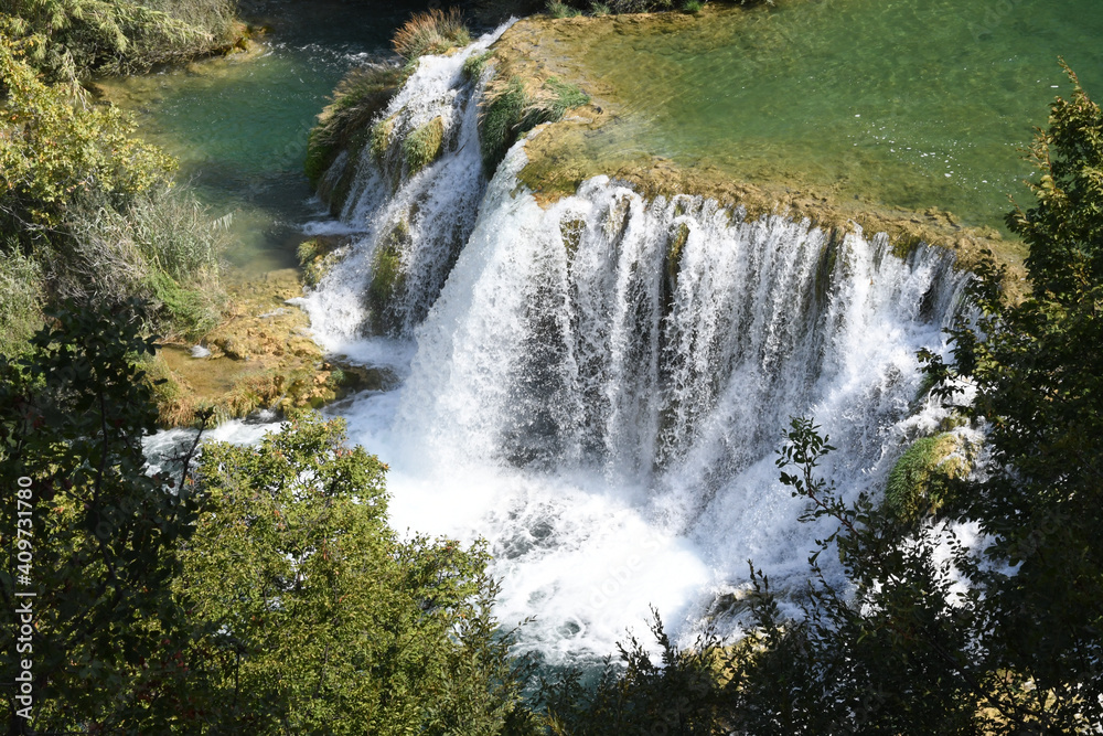 Obraz premium Krka National Park in Croatia. A beautiful park filled with waterfalls and lakes. 