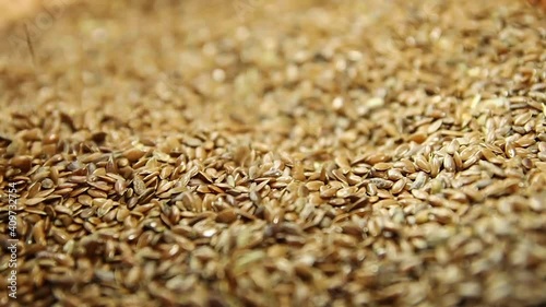 sifted flax seeds are poured