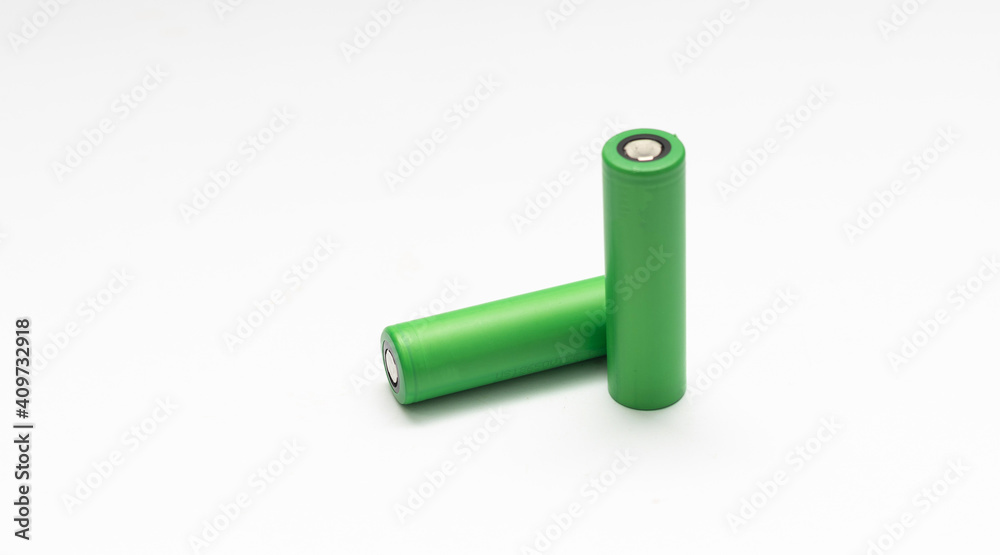 18650 batteries isolated on white background. 18650 batteries isolated on white background.