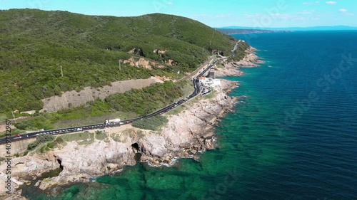 Amazing aerial view of Livorno coastline, Tuscany photo