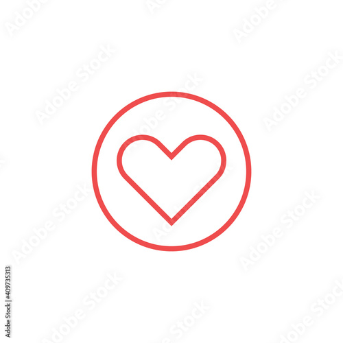 Heart Icon Vector in circle...