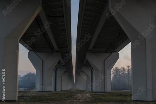 Concrete road overpass from the highway © Tomasz