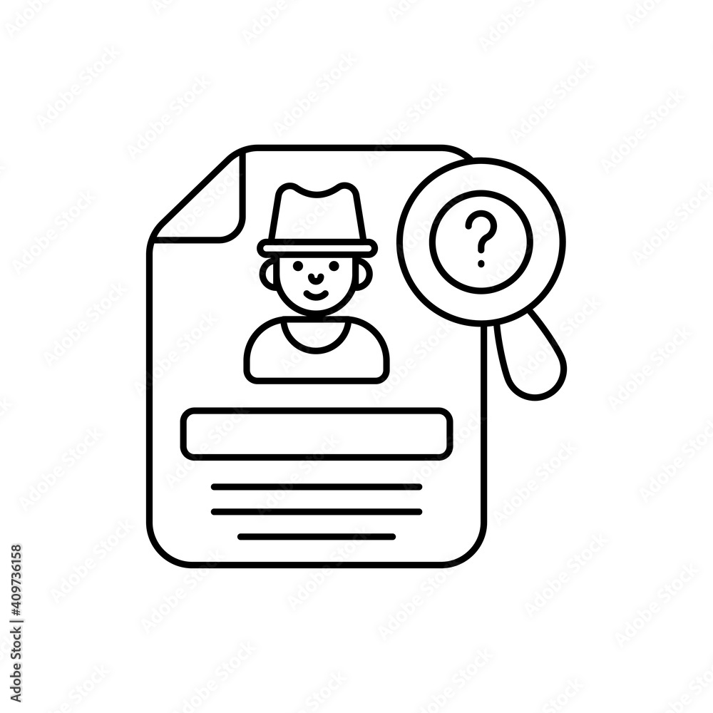 Investigate Paper vector outline icon style illustration. EPS 10 file 