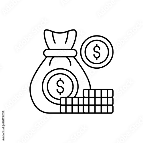 Money vector outline icon style illustration. EPS 10 file 
