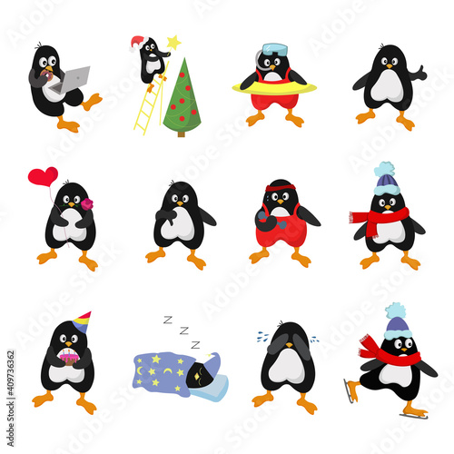 set of penguins